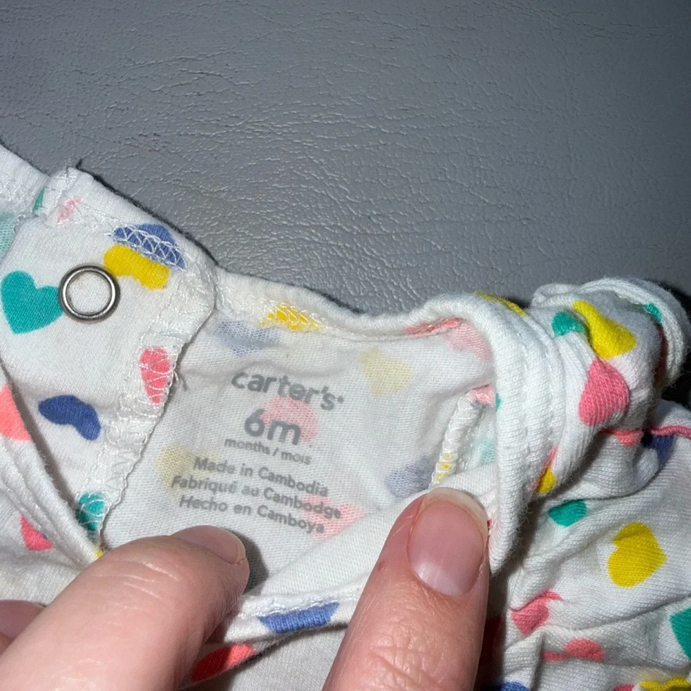 Carter's White‎ Dress with Colorful Heart Pattern